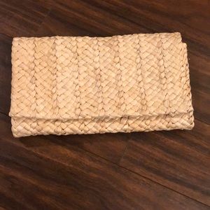 Straw clutch/ chain crossbody purse